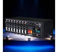 Rack Mount Au-dio Mixer, Professional 9CH Preamplifiers with Digital Display MP3(U DISK MP3 Input)&b-l-u-e-t-o-o-t-h, Built-in 99 DSP Effector, Phantom Power 48V, for Broadcast