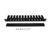 Rack Mount Cable Management, Matte Black Finish Dustproof Panel Smoothly Cable Management 2U Rust Resistant for 19in Standard Cabinets for Tower Units