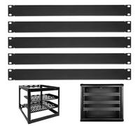 Rack Mount Filler Panel Set, 5-Pack 1U Black Metal Panels for 19 in Server Enclosure Or Network Cabinet, Blank Rack Mount for Data Equipment