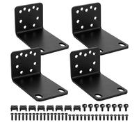 Rack Mount Kit, 19 Inch Universal Adjustable Rack Ears, Black Switch Mount Brackets Compatible with Netgear TRENDnet Cisco D-Link HP, Adjustable Hole Distance 14-29mm (1.7x3.54")
