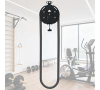 Rack-Mounted Endless Rope Pulley System - Steel Drum With 4m Closed-Loop Nylon Rope For Home Gym Interval & Resistance Training (Includes Strap & Buckles)