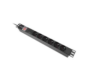 Rack pdu 19 1u 16a 6x 230v PDU-06E-0200-IEC-BK Power Strip