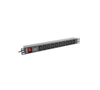 RACK PDU 1U 10A 10xIEC C13 PDU-10I-0200-IEC-BK Power Strip