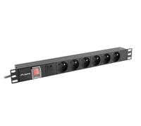 RACK POWER STRIP PDU 19 1U 16A 6X 230V PL PDU-06E-0200-BK