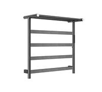 Rack,Thermostatic Heater 75w Stainless Steel Heated Towel Rack Heated Towel Rack With Top Shelf 573mmx560mmx217.5mm(Black,Gold,Silver),Black,Hardwired