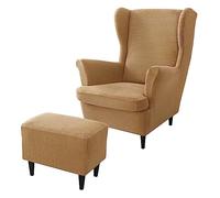 rackbone Wing Chair Covers,Wingback Chair Cover and Ottoman Stool Cover Sofa Cover with Elastic Band Washable Armchair Protector Cover for Living Room,12