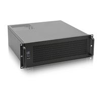 RackChoice 3U Rackmount Server Chassis, ATX/Micro ATX/Mini-ITX (8x3.5 or 6x3.5+2x2.5), Aluminum & Zinc-Coated Steel, Black, 3U Rack Mount, Front 3x120mm Fan Support, Standard ATX or SFX PSU
