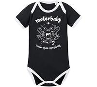 Racker-n-Roll MOTÖRBABY Louder Than Everything Ringer Organic Body Black/White - Black - 6-9 Months