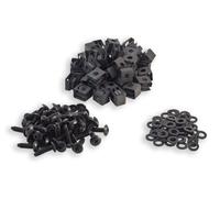 RackGold Black 10-32 Slide-on Cage Nut & Screws w/Washers 50-Pack - USA Made