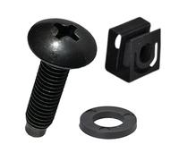 RackGold Black 10-32 Slide-on Cage Nut & Screws w/ Washers for Rack 25-Pack - USA Made