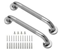 Rackickyer Shower Grab Bar, 2 Pack 12 Inch Bathroom Grab Bar, 1.25" Diameter 304 Stainless Steel Anti-Slip Grab Bars for Bathtubs and Showers, Handicap Shower Grab Bar for Seniors Elderly