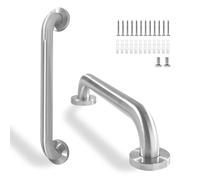Rackickyer Shower Grab Bar, 2 Pack 16 Inch Brushed Nickel Bathroom Safety Bar, 1.25" Diameter 304 Stainless Steel Grab Bars for Bathtubs and Showers, Handicap Shower Grab Bar for Seniors Elderly