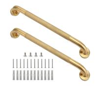 Rackickyer Shower Grab Bar, 2 Pack 24 Inch Gold Bathroom Grab Bar, 1.25" Diameter 304 Stainless Steel Anti-Slip Grab Bars for Bathtubs and Showers, Handicap Shower Grab Bar for Seniors Elderly