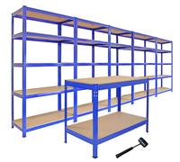 Garage Racking Bundle Boltless 5-Tier Garage Shelves Heavy Duty Storage