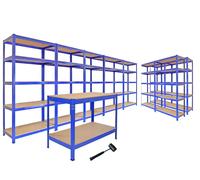 MonsterShop Garage Racking - Junk Eater Bundle - Boltless 5 Tier Garage Shelves