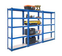 Racking Solutions Heavy Duty Garage Racking 3 Bay Mega Deal 175Kg Per Shelf (1500mm H X 750mm W X 300mm D)