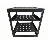 RackPath 12U Open Frame Server Rack with 2X 14 Vented 1U Shelves Rear Support, Wall Mount/Floor Standing Network Cabinet, Heavy Duty 150 lbs Capacity
