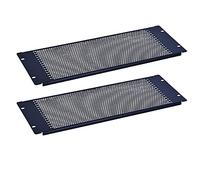 RackPath 4U Blank Rack Mount Panel Spacer with Venting for 19in Server Rack Enclosure or Network Cabinet - 2 Pack, Black