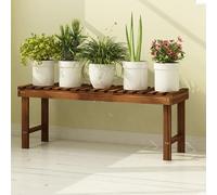 Racks Garden Stepped Wooden Flower Stand (Brown, 58x25x45cm)