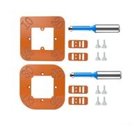 Rackumic 4 in 1 Router Corner Radius Templates Jig for Woodworking Projects to Achieve Precise Shaping and Smooth Milling Using Bearing Wheel with R10 R25 R30 R50 Options Orange 140x140mm(R10-R50)