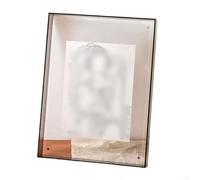 Rackumic Acrylic Floating Picture Frame 1 Pack Clear Magnetic Wall Mount Photo Display for Home Office Wedding Decor Horizontal Vertical 7 Inch Multicolor(Tea 17.7 * 22.8cm)