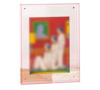 Rackumic Acrylic Floating Picture Frame 1 Pack Clear Magnetic Wall Mount Photo Display for Home Office Wedding Decor Horizontal Vertical 7 Inch Multicolor(Red 17.7 * 22.8cm)