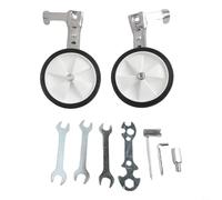 Rackumic Adjustable Bike Training Wheels for 16-24 Inch Stainless Steel Stabilisers to Assist Beginners in Learning Balance on Multi-speed Bikes(Silver)