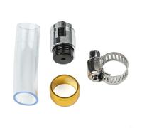 Rackumic Aluminum Alloy Air Filter Head Drain Pipe for Motorcycle(Silver) | Heat resistant silicone hose, colorful alloy cap, reduces leakage risk, easy direct install, sleek racing look
