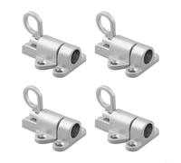 Rackumic Aluminum Alloy Automatic Spring Latch 4 Pack Spring Loaded Bounce Lock 58 x 44 mm for Shed Door Window Garden Gate Black White Silver with Screws(Silver)