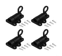 Rackumic Aluminum Alloy Automatic Spring Latch 4 Pack Spring Loaded Bounce Lock 58 x 44 mm for Shed Door Window Garden Gate Black White Silver with Screws(Black)