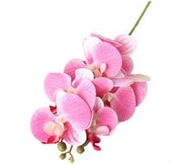 Rackumic Artificial Phalaenopsis Orchid Silk Flower Bouquet, Realistic PVC Fake Flowers for Home Decor, Wedding Centerpieces, Office and for hotel Decoration, 60cm Long Stem Arrangement in Multiple