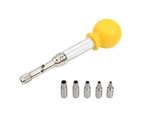 Rackumic Automatic Center Hole Puncher 8pcs Set Stainless Steel Strap Punch Tool 5 Sizes Tips 1.5mm to 3.5mm 12.5x3.2cm for Leather Gaskets Paper Plastic Cloth
