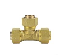Rackumic Brass T-Piece Pipe Connector Thread Outlet Screw 76x50x15.8mm 76x50x16.8mm for Drinking Water Heating Systems Oil Compressed Air Yellow High Pressure Resistant 10 Bar 95°C(16.8mm)