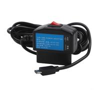 Rackumic Cam Hardwire Kit for DASH USB Connector Port Low Voltage Protection Stable 5V 3A Output Direct to Battery or Fuse Box for Continuous Recording 3.5m Cable Black for Car and Truck(straight)