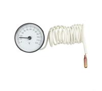 Rackumic Capillary Temperature Gauge 0-120C Liquid Expansion for DIAL Thermometer with Sensor for Hot Springs Swimming Pools Fish Tanks Indoor Monitoring White 144cm Cable