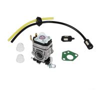 Rackumic Carburetor for 43cc 52cc 49cc Brush Chainsaw with 15mm Inlet Metal Construction Complete Kit Including Gasket Hose Set and Petrol Filter for Garden Maintenance Tools