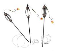 Rackumic Carp Fishing Feeder Bait Cage Rig Set 4# 6# 8# Hooks with Sinker Hollow Surround Plastic Metal 70cm Length 40g Weight for Lake River Coarse Angling Targeting Big Fish(4#)