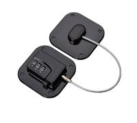 Rackumic Child Safety Lock All Metal ABS Alloy Thickened Steel Cable No Drill Punch Secure Cabinet Refrigerator Door Protection for Baby and Unwanted Silver(black)