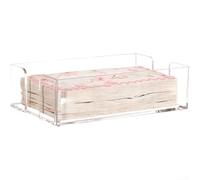 Rackumic Clear Acrylic Napkin Holder 9.5 Inch Transparent Towel Rack for Bathroom Guest Hand Towels Kitchen Counter Office Event Table Decor