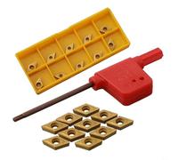 Rackumic DCMT070204 US735 DCMT21.51 Carbide Inserts Gold PVD Coated Positive Cutting for Lathe Turning Tool Steel Finishing Cemented Carbide Toughness Lower Cutting Force Longer Tool Life