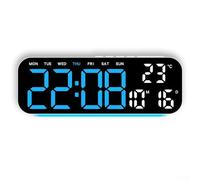 Rackumic Electronic Alarm Clock with RGB Color Changing Ambient Light Clear Digital Readout Dual Mode for Home Office Bedside Table(Blue)