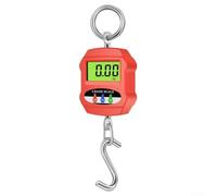 Rackumic Electronic Hanging Scale 300kg Portable Crane Hook Scale with LCD Large Screen for Industrial Warehouse Logistics Duty Weighing in KG Lb N Units Aluminum Alloy Shell Black(Red)