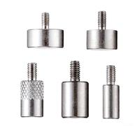 Rackumic Flat Contact Points for Dial Thickness Gauge D4 D5 D6 D8 D10 Sizes Steel Interchangeable Tips for Depth Indicators Height Gauges Convex for surface Measurement 5 Pack Set