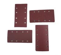 Rackumic Flocking Sand Paper 20pcs Rectangular Polishing Sheets with 8 Holes for Dust Extraction 185x93mm 80-320 Grit for Wood Metal Paint Finishing Brick Red