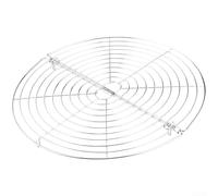 Rackumic Foldable Cooling Rack Round BBQ Grill Mesh Oil Drip Tray Tool for Cake Meat Grilling Sturdy Stainless Build Silver 32.2x32.2x1.6cm(1)