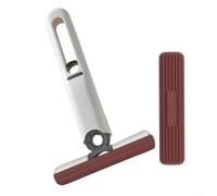 Rackumic for MINI Household Desktop Mop for Replaceable Cloth Strong Water Absorption Compact Portable Design Plastic Sponge Material 28x10x5cm Suitable for Small Area Spill Cleanup Brown Gray