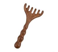 Rackumic Gold Sandalwood Head Massage Comb 1 Pack Five-Claw Scalp Scraper for Acupuncture Meridian Dredging Stress Relief Natural Aromatherapy Tool Yellow 15x10x1cm for Women Men Home Travel Use(C)