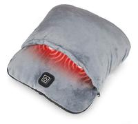 Rackumic Heated Foot Warmer Electric Massager Featuring Vibration Therapy Wide Gray Flannel Lightweight for Daily Relaxation at Home Office