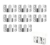 Rackumic Invisible Floating Bracket Set Duty Stainless Steel Hooks for Hanging Mirrors Shelves Headboards and Furniture Connections Wall Mounted Hardware 8 Pieces Silver(Stainless)