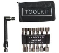 Rackumic L Type Screwdriver Holder Set 6.35mm Hex Socket Wrench with 90 Degree Double-End Handle for Furniture Assembly Electronics Repair DIY Projects Black Steel 15 Pieces Kit(15pcs set)